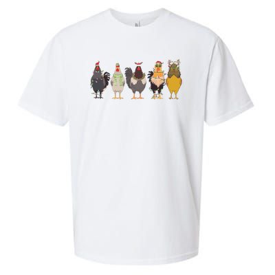 Christmas Chicken Farm Animal Christmas Funny Chicken Lover Sueded Cloud Jersey T-Shirt