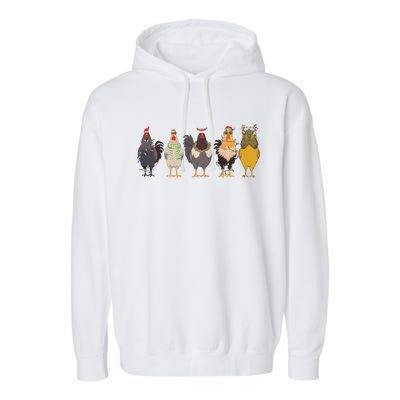 Christmas Chicken Farm Animal Christmas Funny Chicken Lover Garment-Dyed Fleece Hoodie