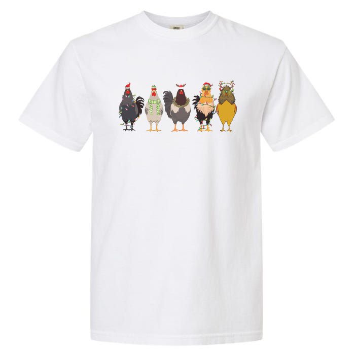 Christmas Chicken Farm Animal Christmas Funny Chicken Lover Garment-Dyed Heavyweight T-Shirt