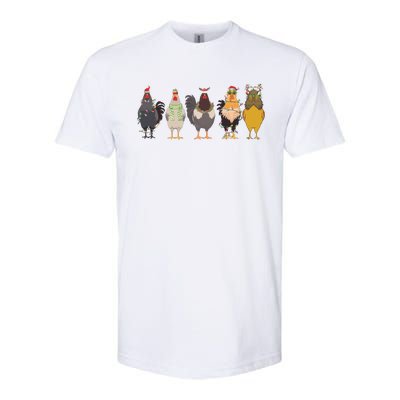 Christmas Chicken Farm Animal Christmas Funny Chicken Lover Softstyle CVC T-Shirt