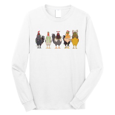 Christmas Chicken Farm Animal Christmas Funny Chicken Lover Long Sleeve Shirt