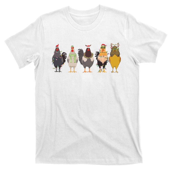 Christmas Chicken Farm Animal Christmas Funny Chicken Lover T-Shirt