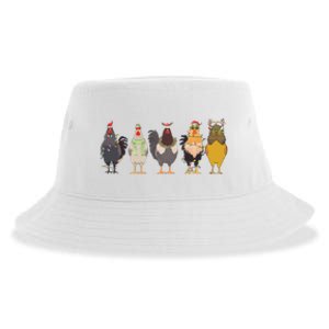 Christmas Chicken Farm Animal Christmas Funny Chicken Lover Sustainable Bucket Hat