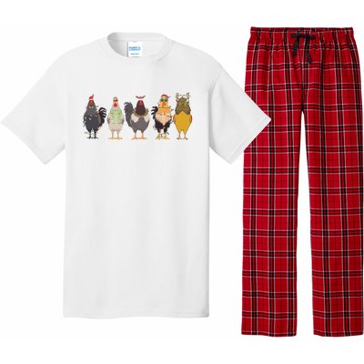 Christmas Chicken Farm Animal Christmas Funny Chicken Lover Pajama Set