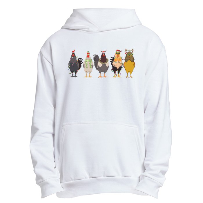 Christmas Chicken Farm Animal Christmas Funny Chicken Lover Urban Pullover Hoodie