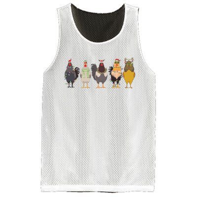 Christmas Chicken Farm Animal Christmas Funny Chicken Lover Mesh Reversible Basketball Jersey Tank