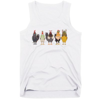 Christmas Chicken Farm Animal Christmas Funny Chicken Lover Tank Top