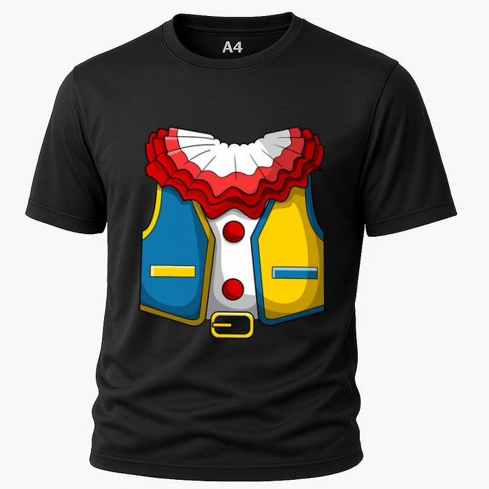 Clown Costume Funny Circus Play Halloween Cooling Performance Crew T-Shirt