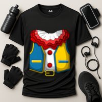 Clown Costume Funny Circus Play Halloween Cooling Performance Crew T-Shirt