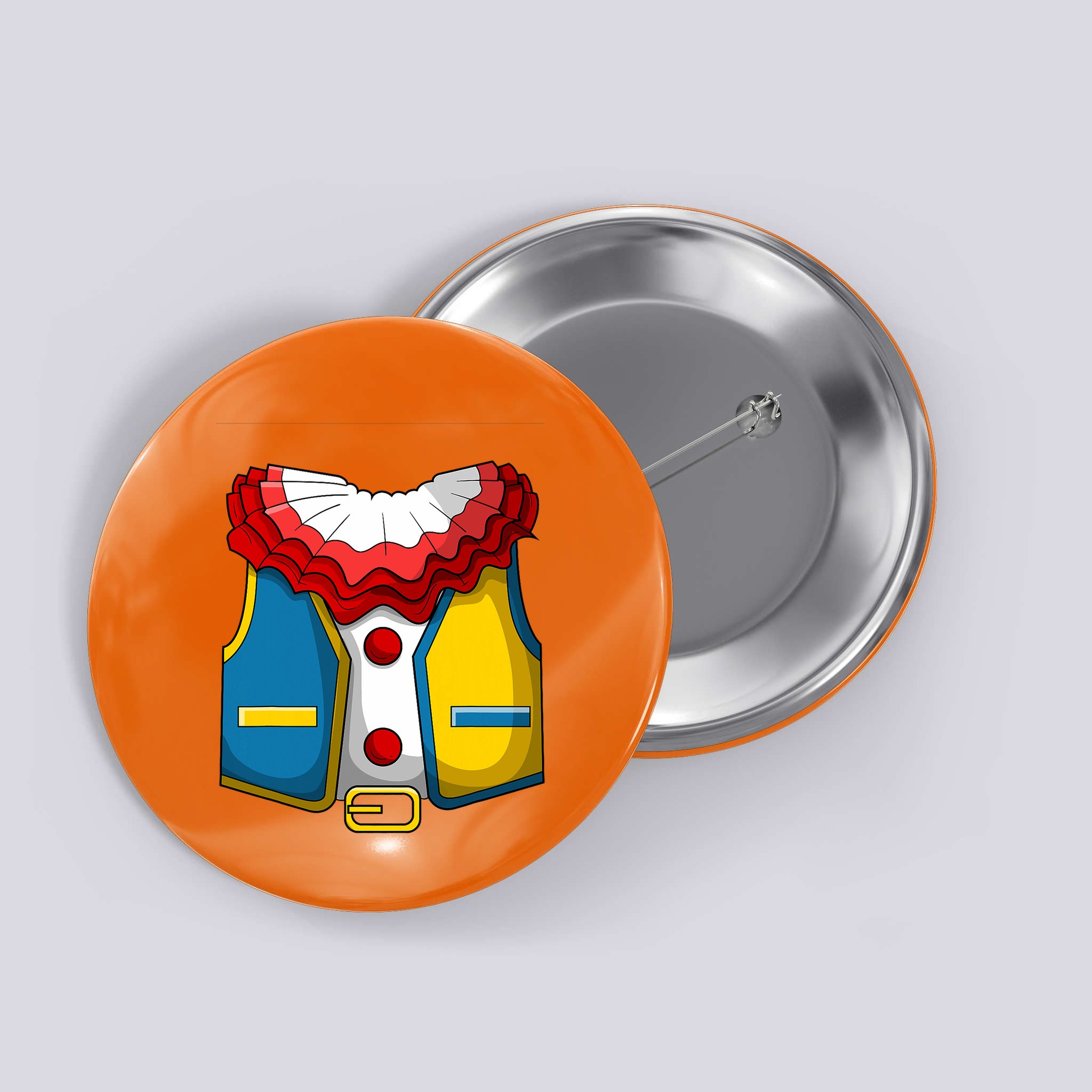 Clown Costume Funny Circus Play Halloween Button
