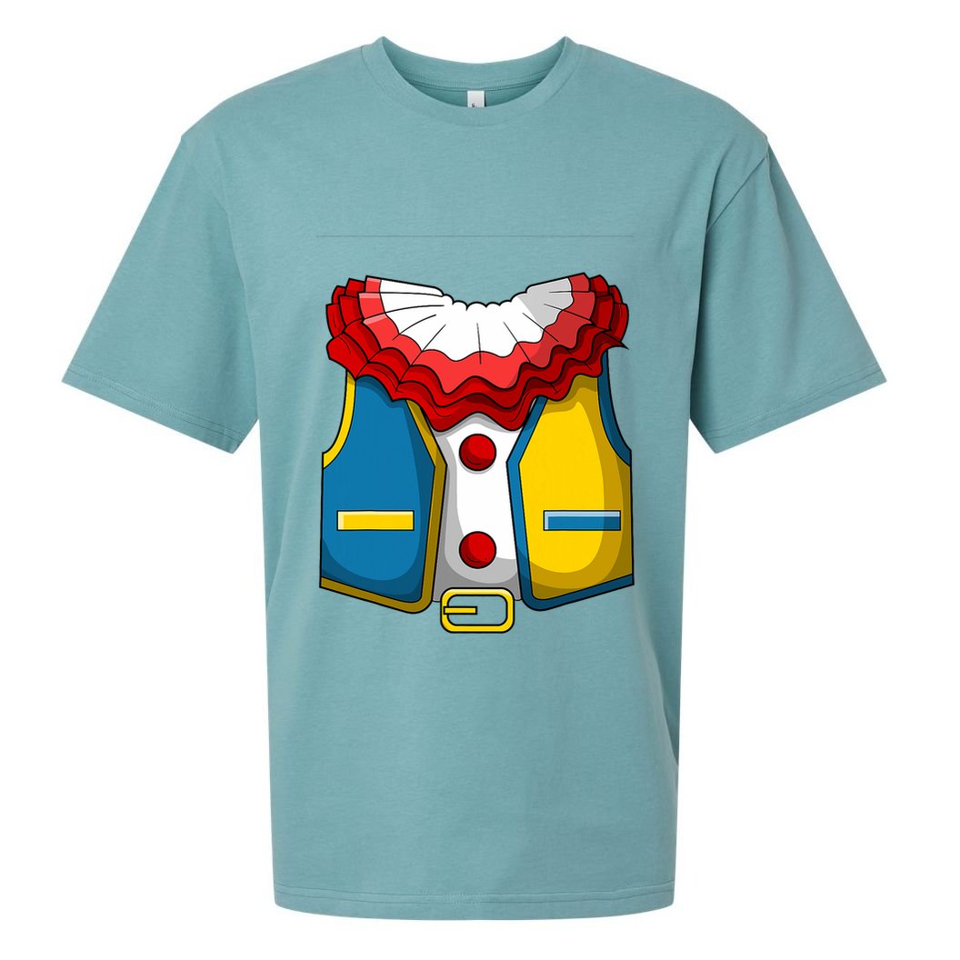 Clown Costume Funny Circus Play Halloween Sueded Cloud Jersey T-Shirt