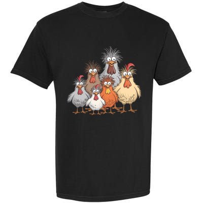 Crazy Chicken Family Gift Garment-Dyed Heavyweight T-Shirt