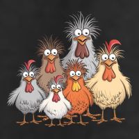 Crazy Chicken Family Gift 7 Panel Mesh Trucker Snapback Hat