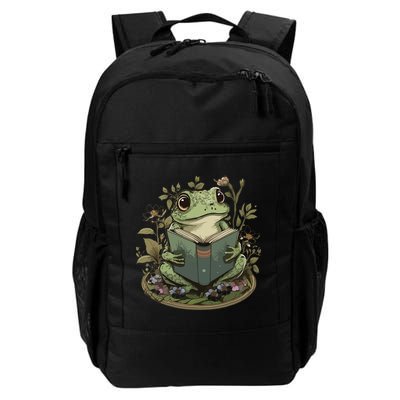 Cute Cottagecore Floral Frog Aesthetic Women Graphic Backpack