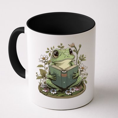 Cute Cottagecore Floral Frog Aesthetic Women Graphic Mug