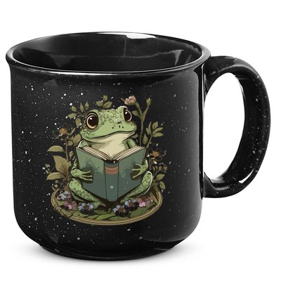 Cute Cottagecore Floral Frog Aesthetic Women Graphic 15oz Campfire Ceramic Mug