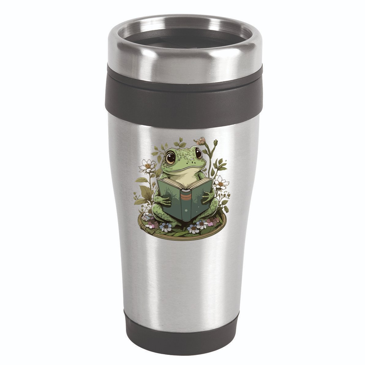 Cute Cottagecore Floral Frog Aesthetic Women Graphic 16oz Travel Tumbler