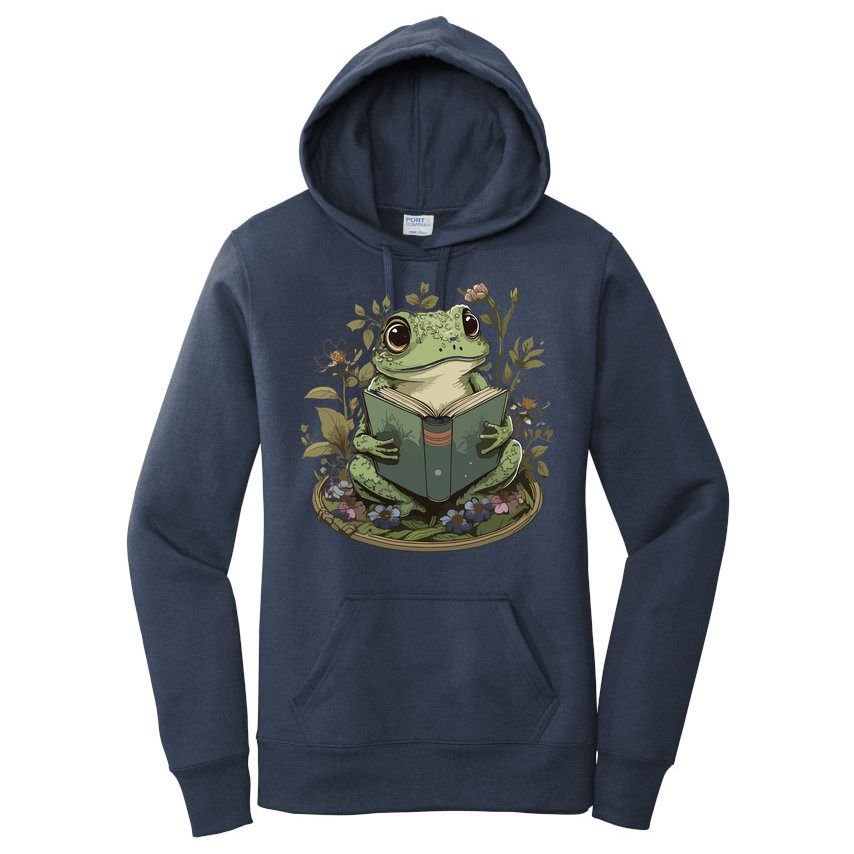 Cute Cottagecore Floral Frog Aesthetic Women Graphic Women's Pullover Hoodie