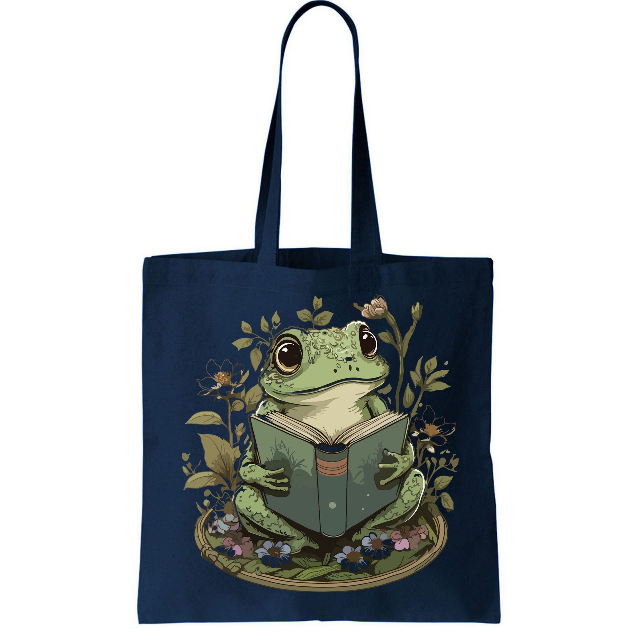 Cute Cottagecore Floral Frog Aesthetic Women Graphic Bag