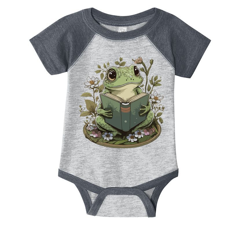 Cute Cottagecore Floral Frog Aesthetic Women Graphic Infant Baby Jersey Bodysuit