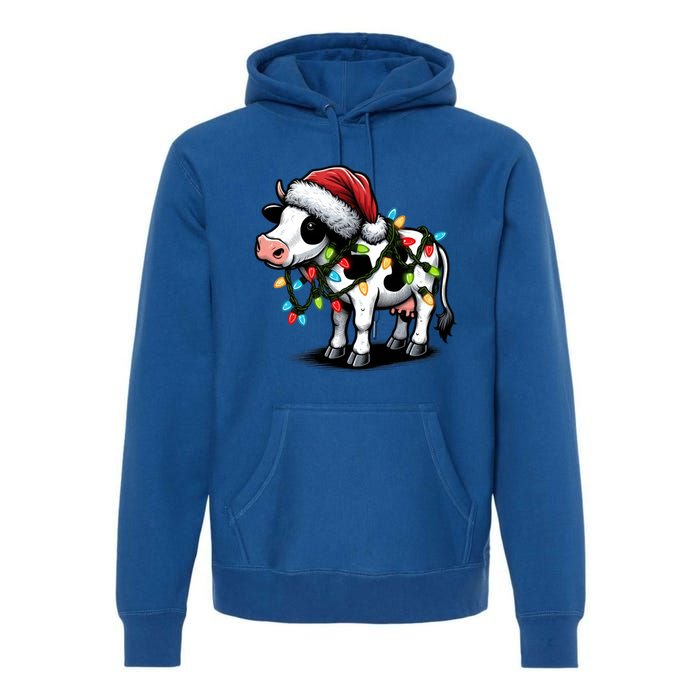 Cow Cute Funny Santa Christmas Gift Premium Hoodie