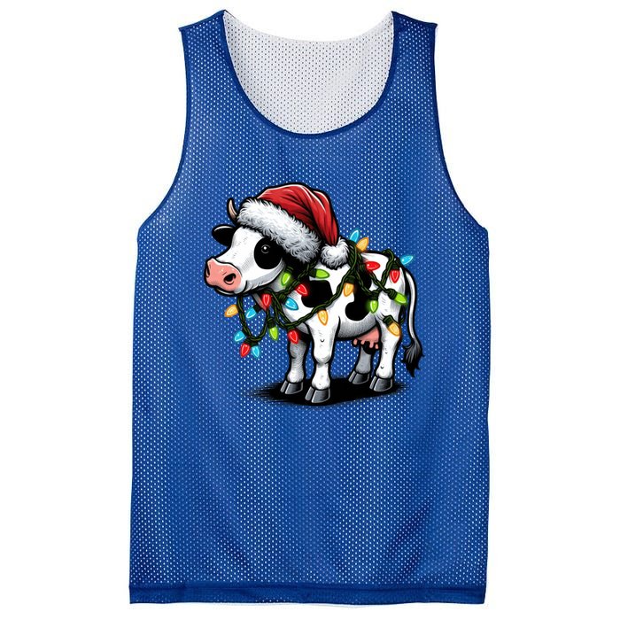 Cow Cute Funny Santa Christmas Gift Mesh Reversible Basketball Jersey Tank