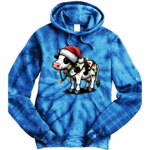 Cow Cute Funny Santa Christmas Gift Tie Dye Hoodie