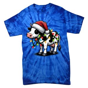 Cow Cute Funny Santa Christmas Gift Tie-Dye T-Shirt