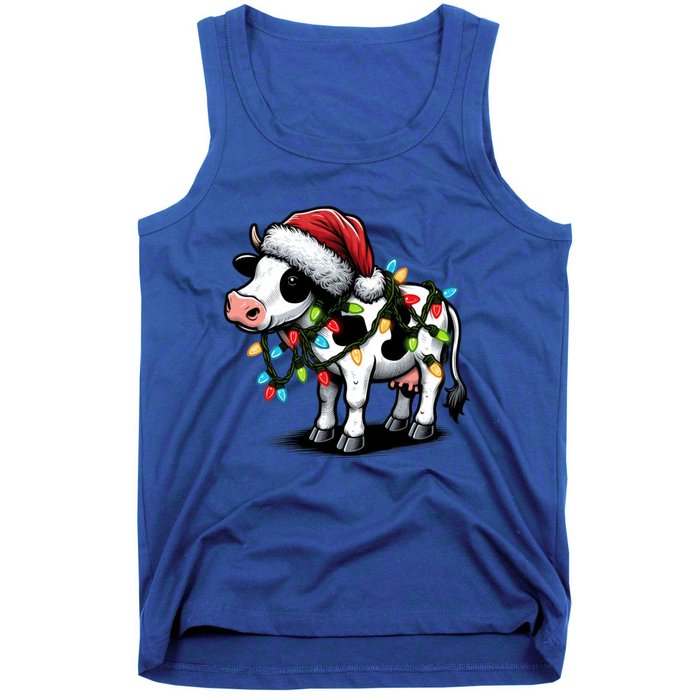 Cow Cute Funny Santa Christmas Gift Tank Top