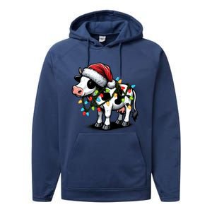 Cow Cute Funny Santa Christmas Gift Performance Fleece Hoodie