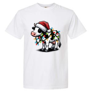 Cow Cute Funny Santa Christmas Gift Garment-Dyed Heavyweight T-Shirt