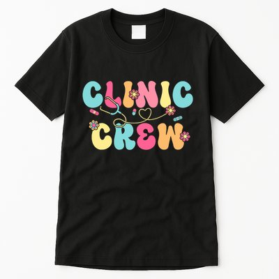 Clinic Crew For School Nurse Groovy Tall T-Shirt