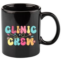 Clinic Crew For School Nurse Groovy 11oz C Handle Ceramic Mug