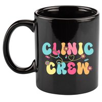 Clinic Crew For School Nurse Groovy 11oz C Handle Ceramic Mug