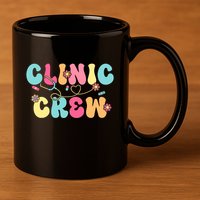 Clinic Crew For School Nurse Groovy 11oz C Handle Ceramic Mug