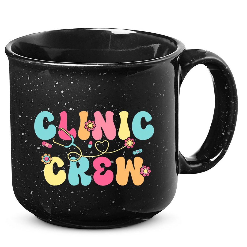 Clinic Crew For School Nurse Groovy 15oz Campfire Ceramic Mug