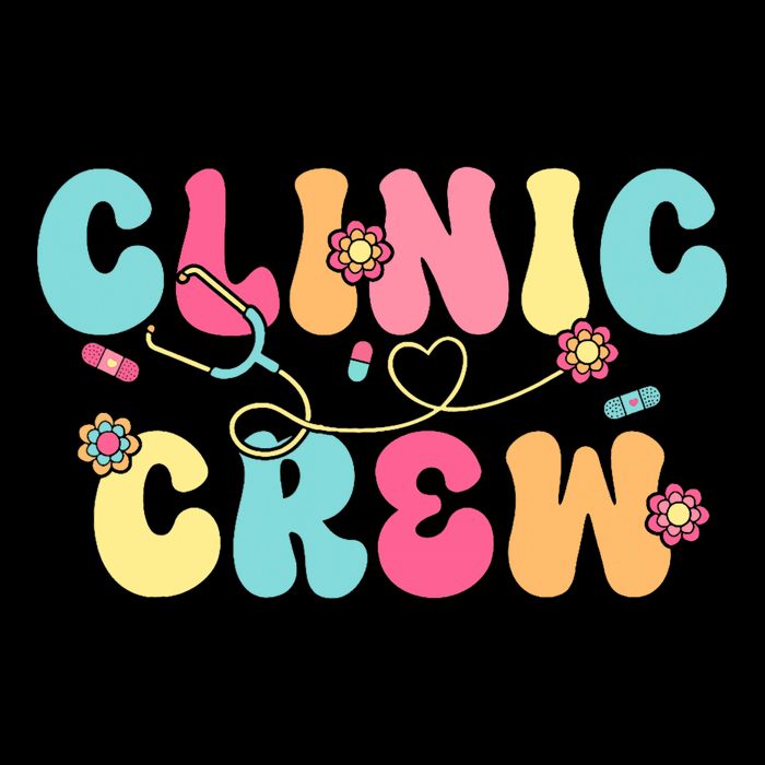 Clinic Crew For School Nurse Groovy Drawstring Bag