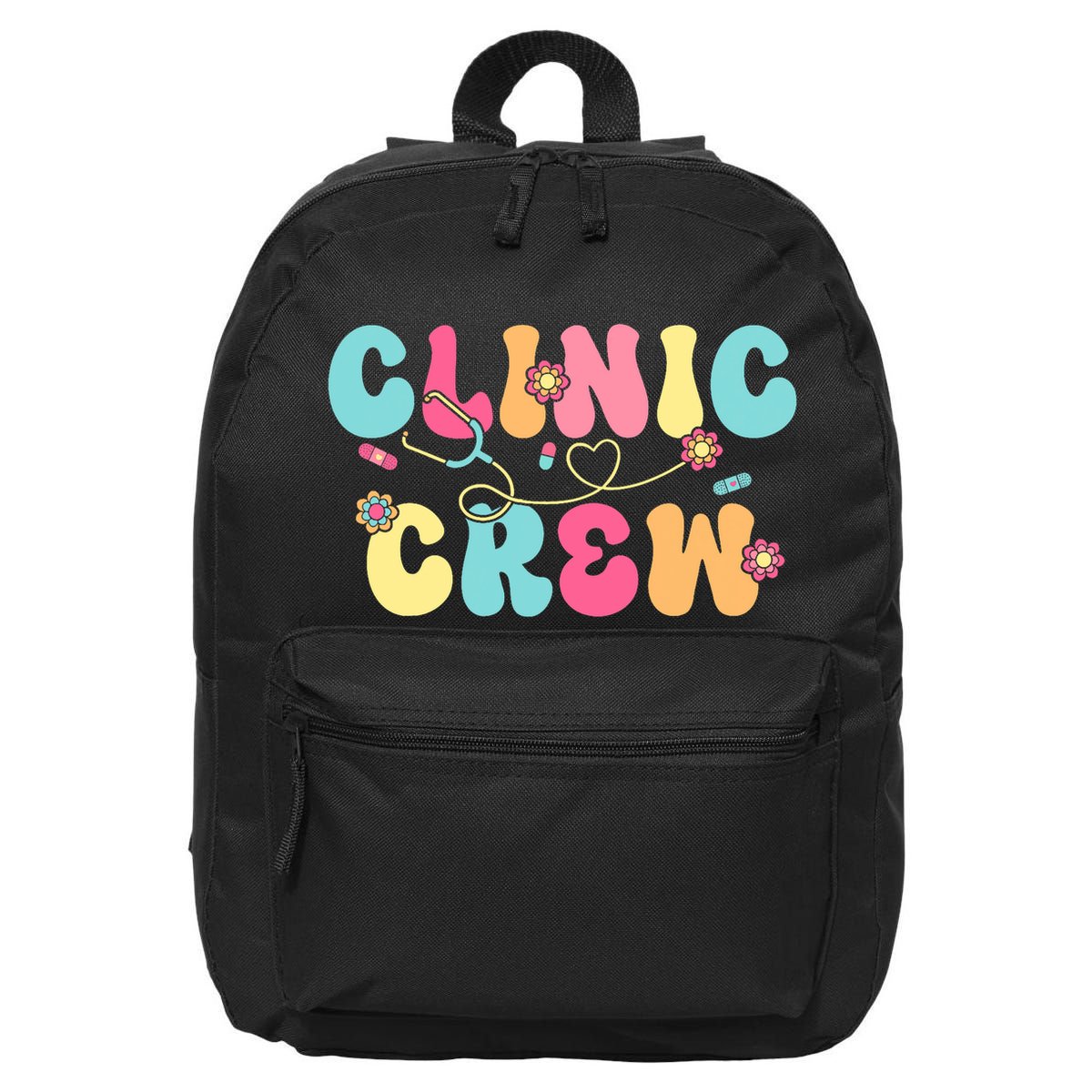 Clinic Crew For School Nurse Groovy 16 in Basic Backpack