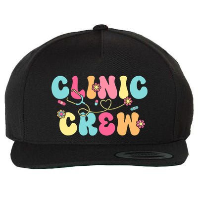 Clinic Crew For School Nurse Groovy Wool Snapback Cap
