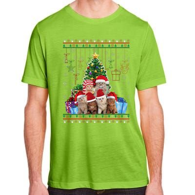 Cat Christmas Funny Ugly N Merry Gift Adult ChromaSoft Performance T-Shirt