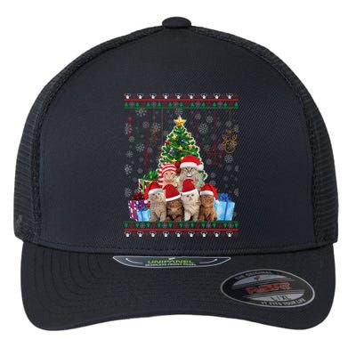 Cat Christmas Funny Ugly N Merry Gift Flexfit Unipanel Trucker Cap