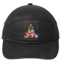 Cat Christmas Funny Ugly N Merry Gift 7-Panel Snapback Hat