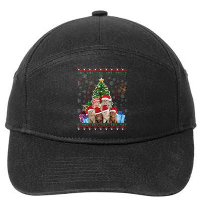 Cat Christmas Funny Ugly N Merry Gift 7-Panel Snapback Hat