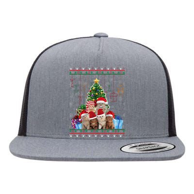 Cat Christmas Funny Ugly N Merry Gift Flat Bill Trucker Hat