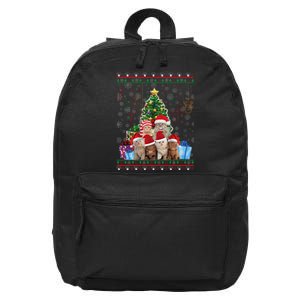 Cat Christmas Funny Ugly N Merry Gift 16 in Basic Backpack