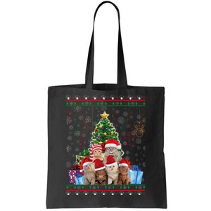 Cat Christmas Funny Ugly N Merry Gift Tote Bag