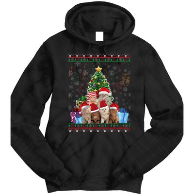 Cat Christmas Funny Ugly N Merry Gift Tie Dye Hoodie