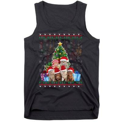 Cat Christmas Funny Ugly N Merry Gift Tank Top