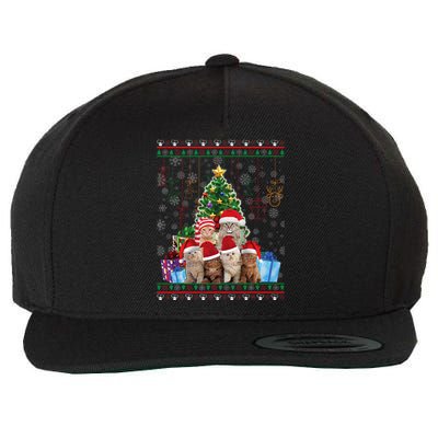 Cat Christmas Funny Ugly N Merry Gift Wool Snapback Cap