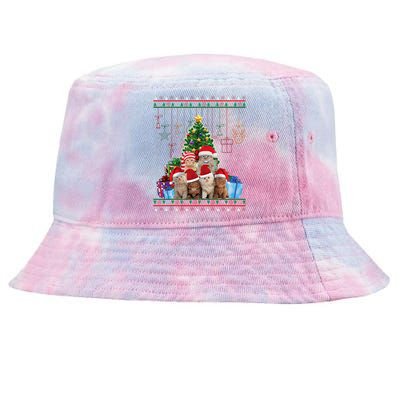 Cat Christmas Funny Ugly N Merry Gift Tie-Dyed Bucket Hat